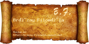 Brázay Filoméla névjegykártya